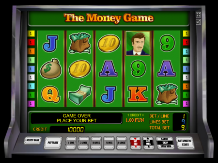 Интерфейс игрового автомата The Money Game / Игра Денег играть онлайн